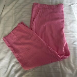 H&M Women's Light Pink Linen Blend Wide Leg Pants - Size 4XL - NWT